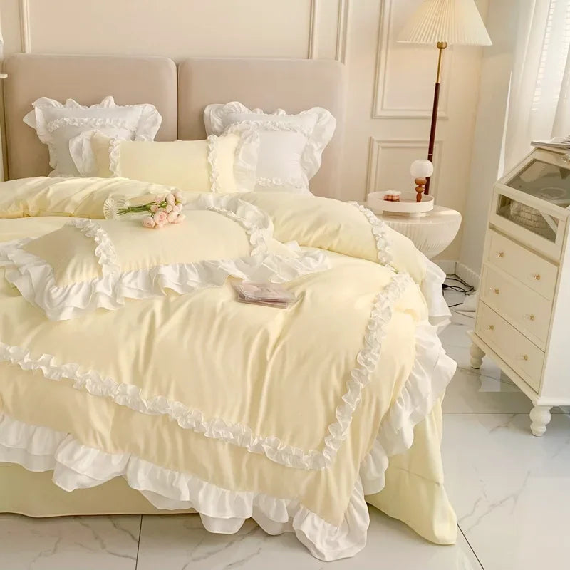double lace ruffle duvet sets