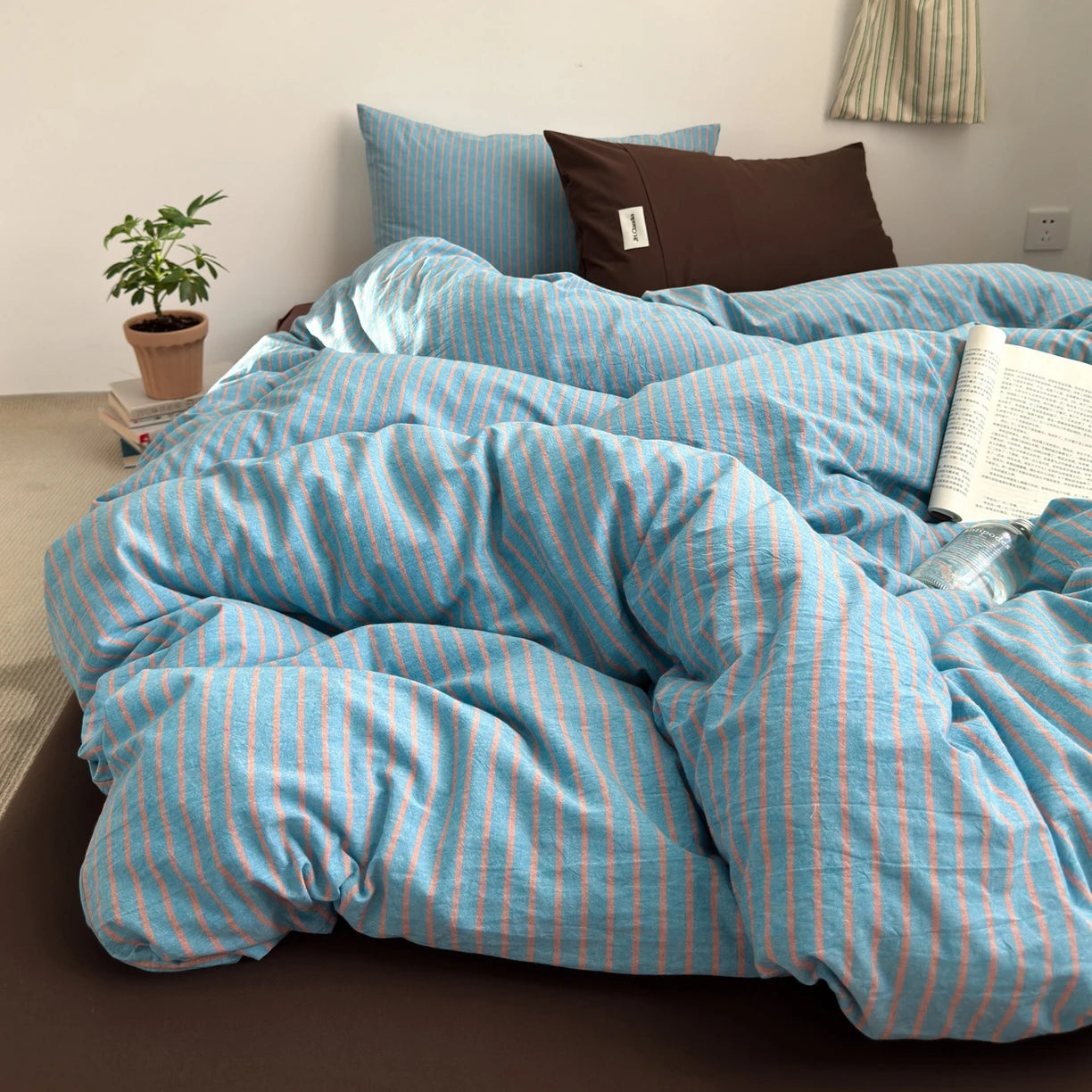 plain stripes duvet sets