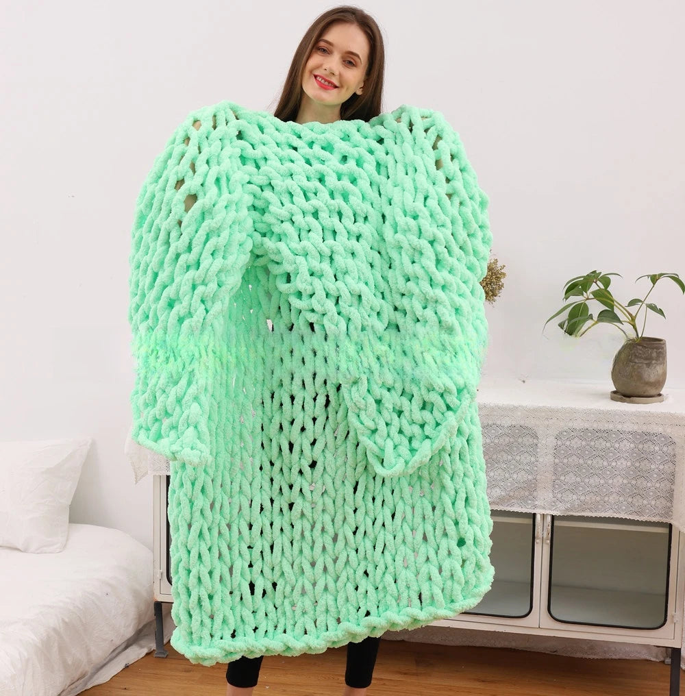 large stitch knit blanket