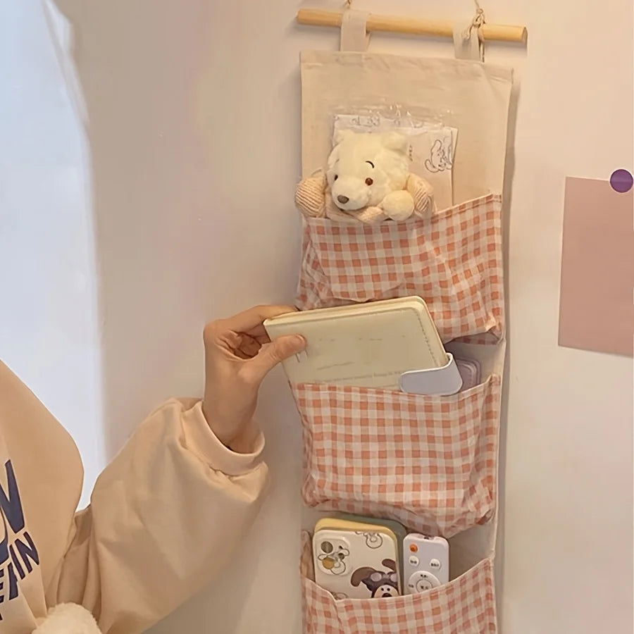 pink wall storage tote