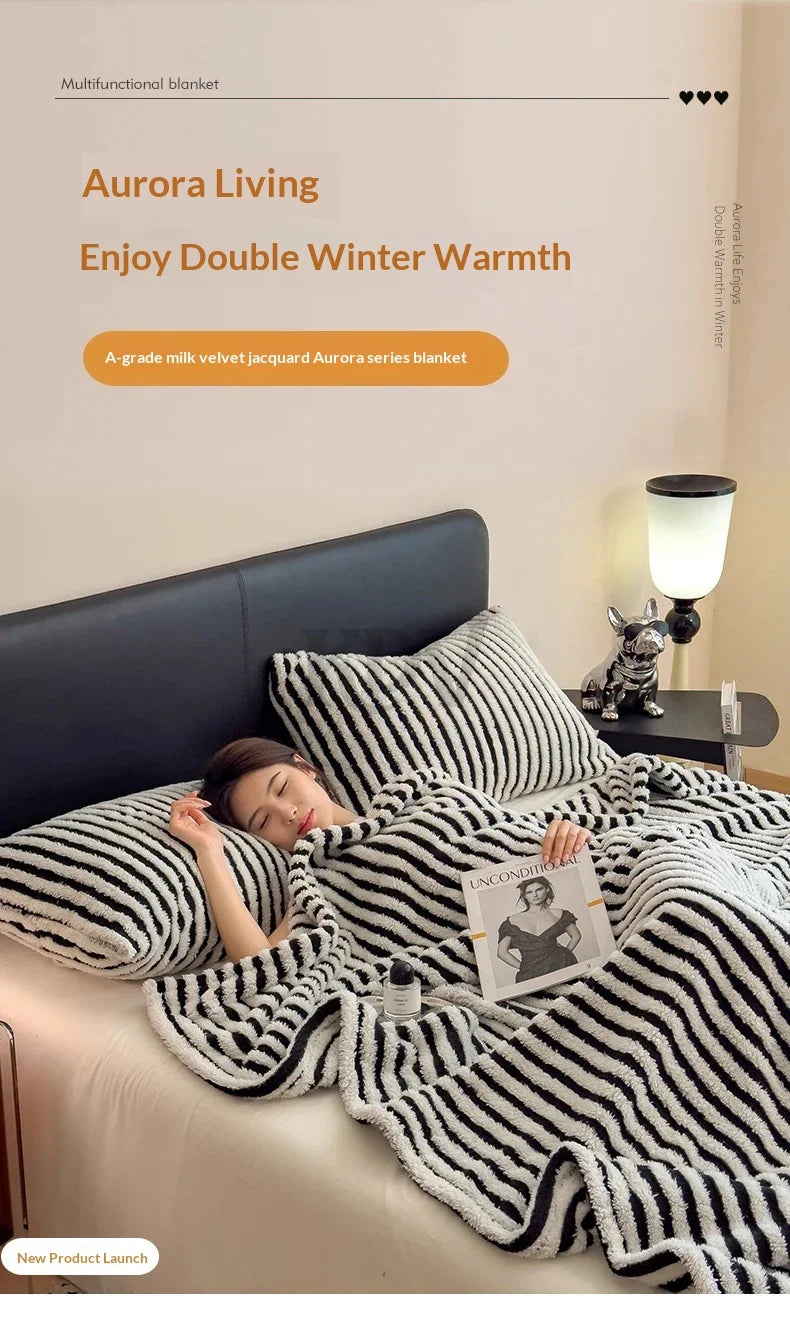 striped throw blanket