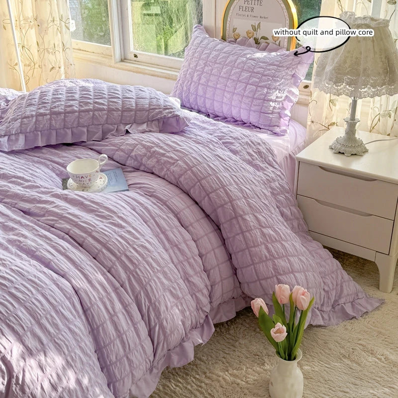 waffle lace duvet bedding