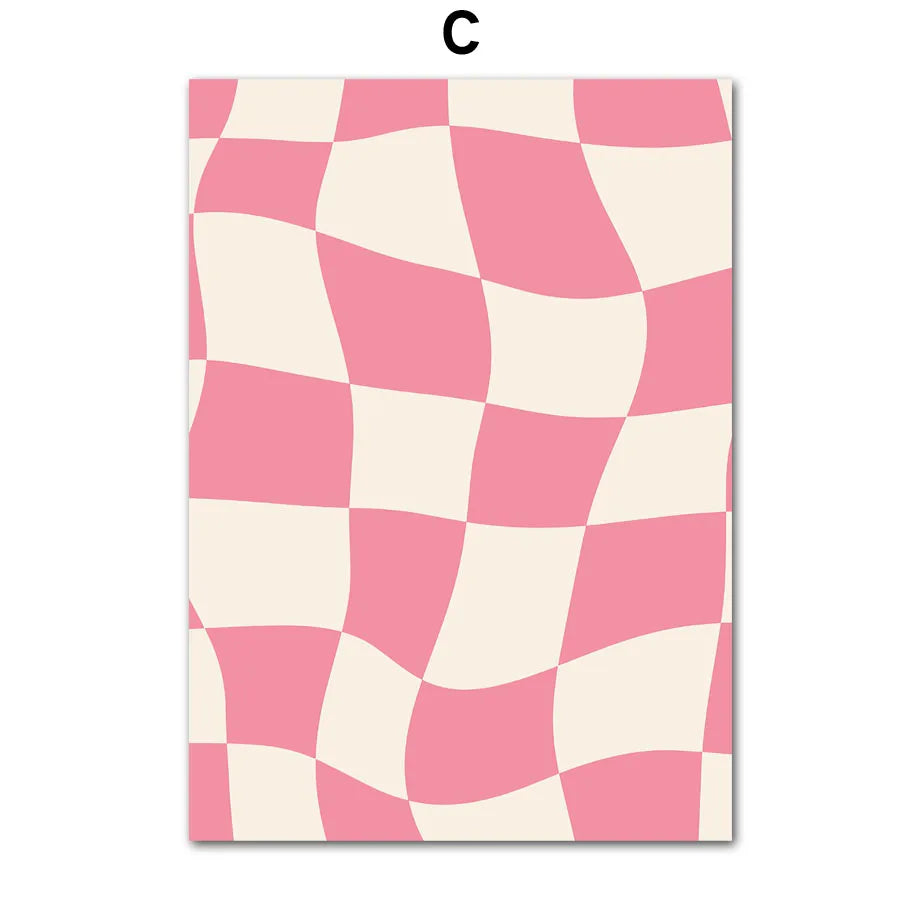 pink graphic print posters