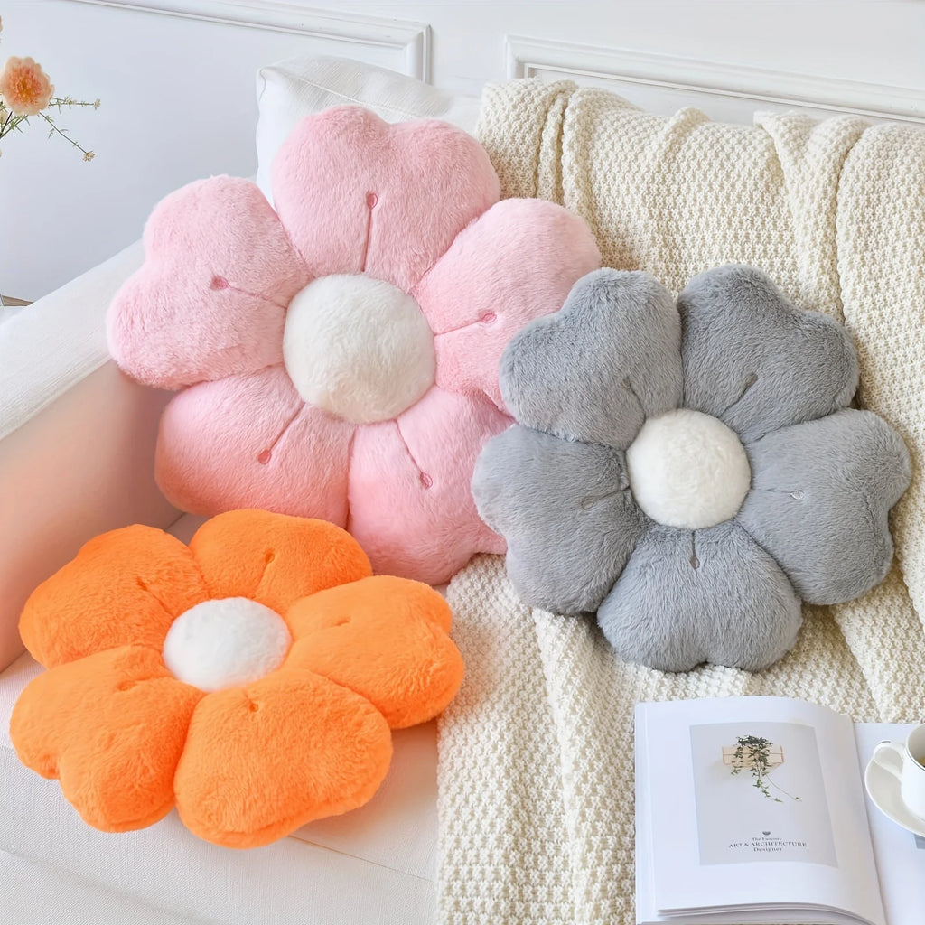 plush flower pillow