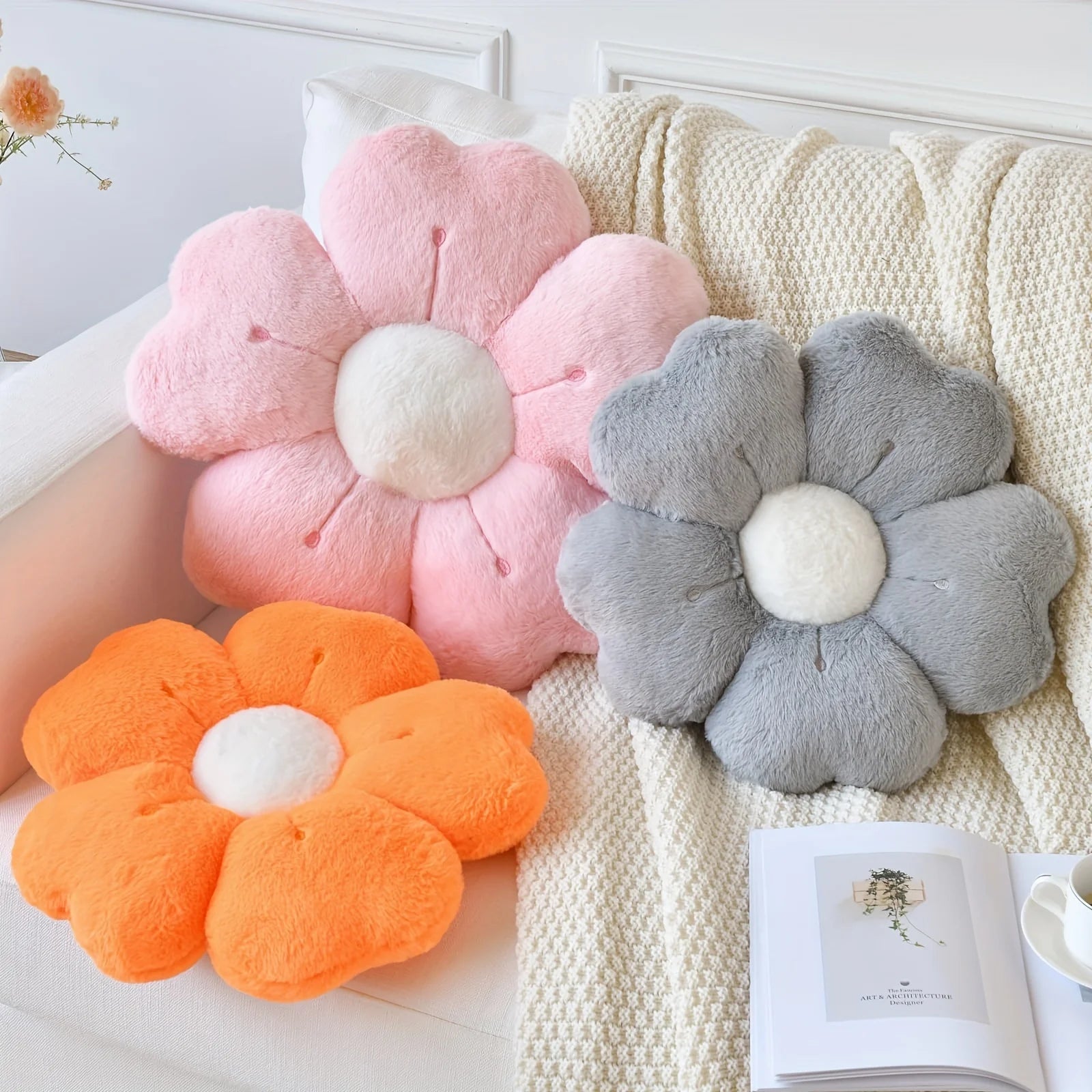 plush flower pillow