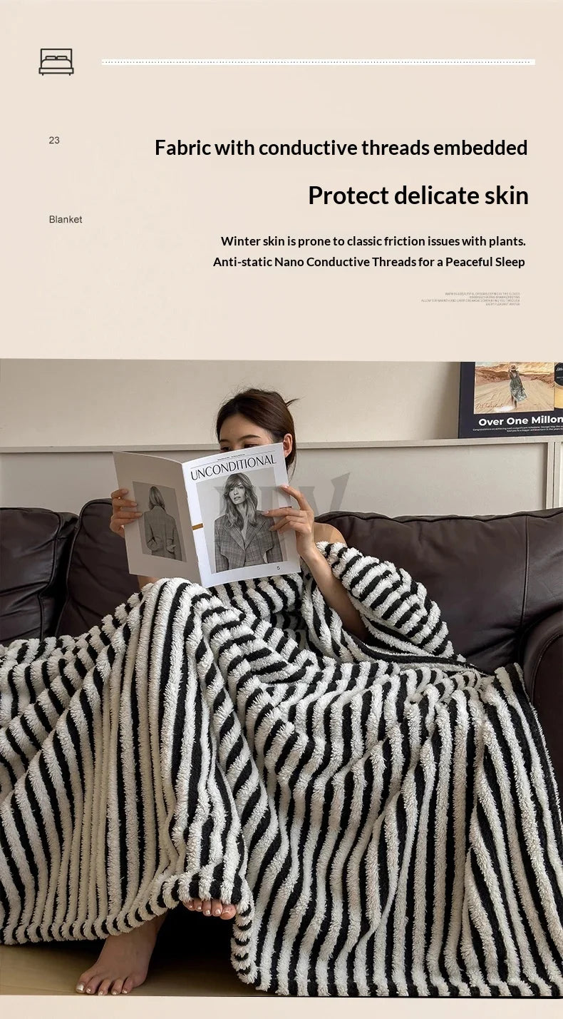 striped throw blanket