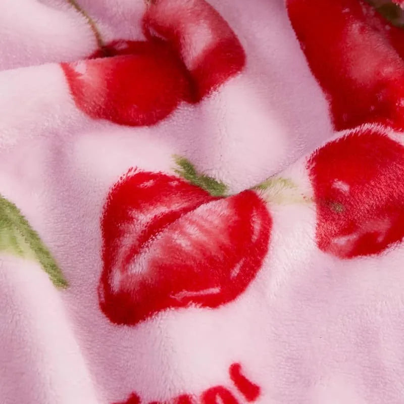 strawberry plush blanket