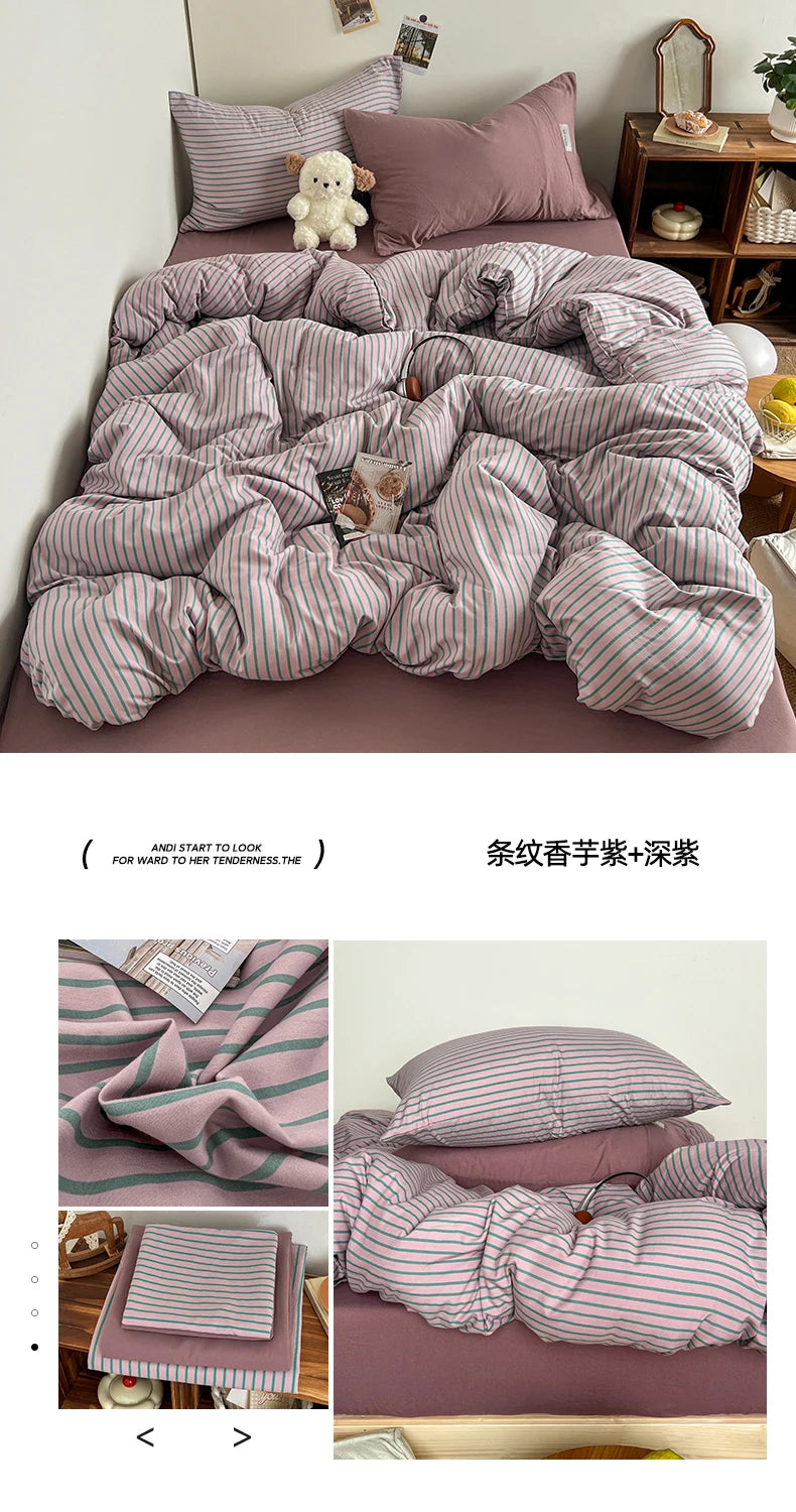 stripey duvet sheet set