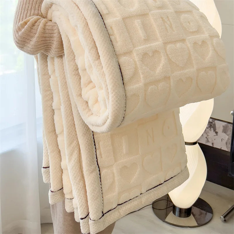 carved velvet plush blanket