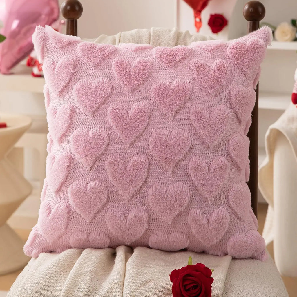 plush pink heart pillow