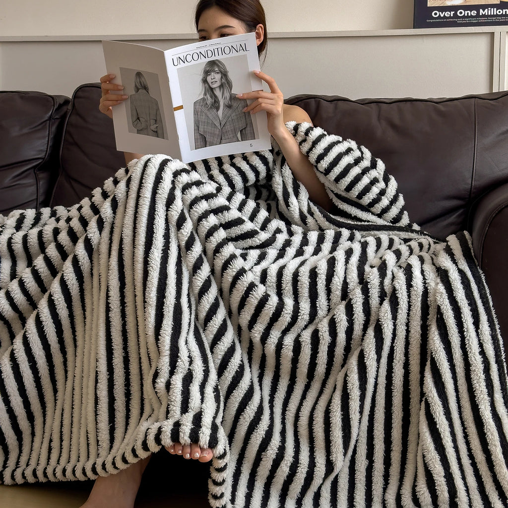 striped throw blanket