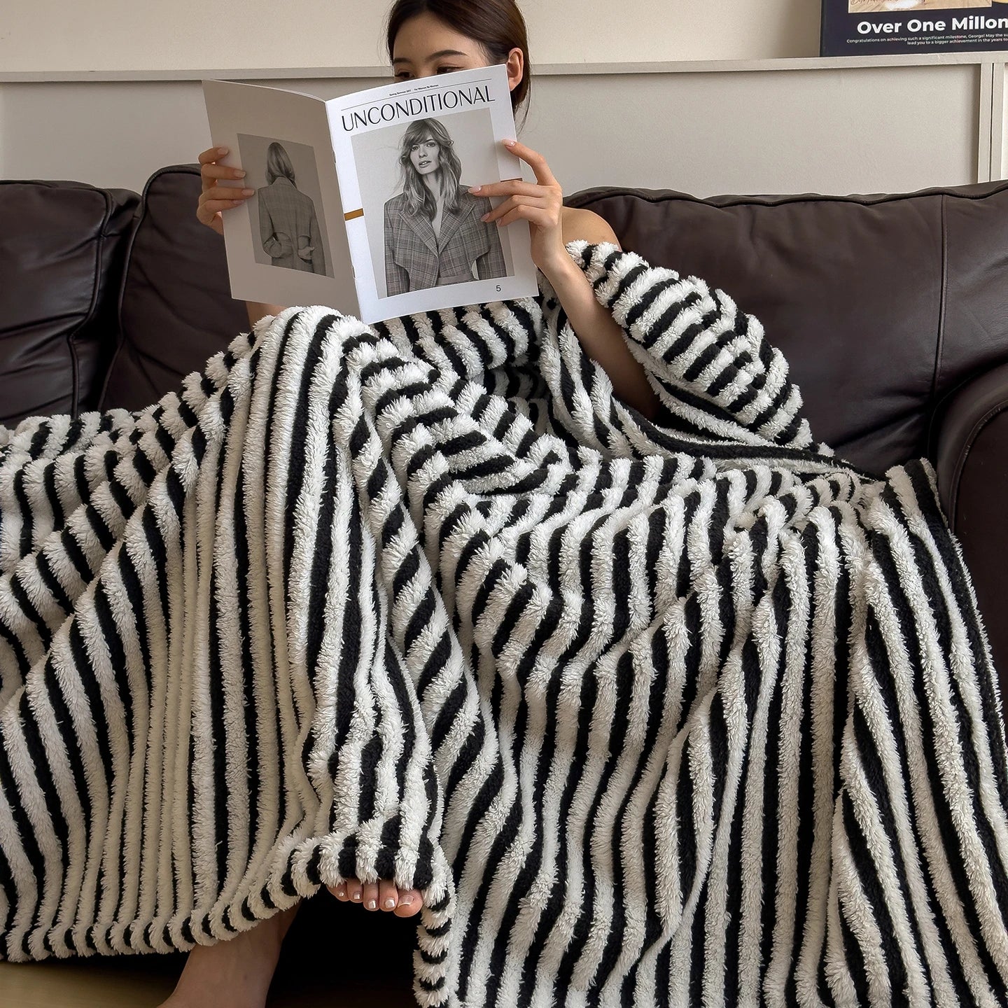 striped throw blanket