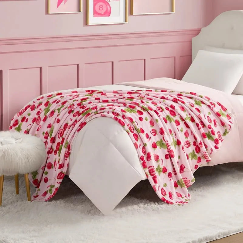 strawberry plush blanket