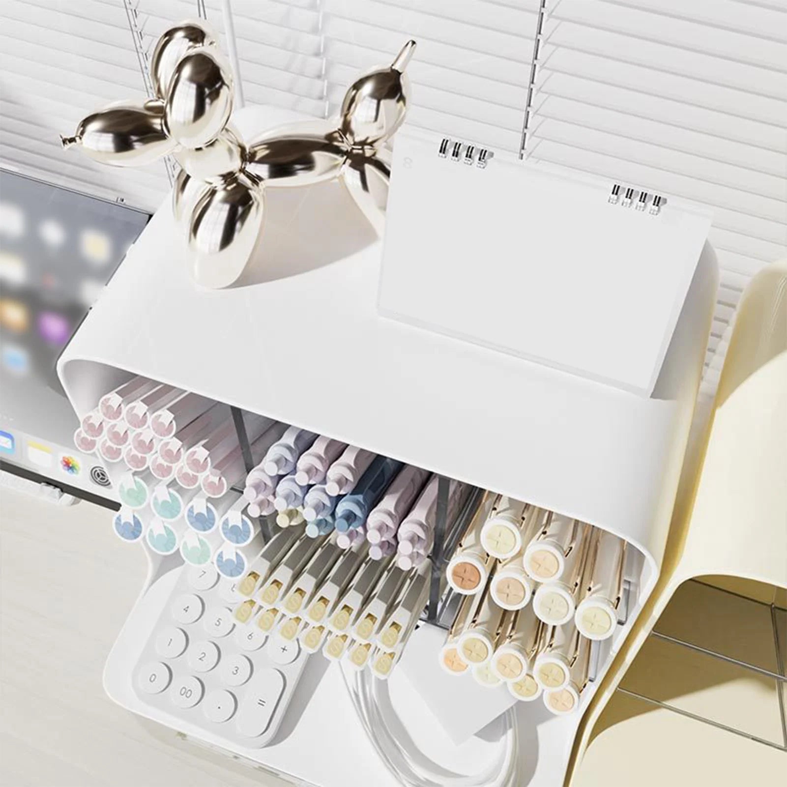 white tall desk organizer