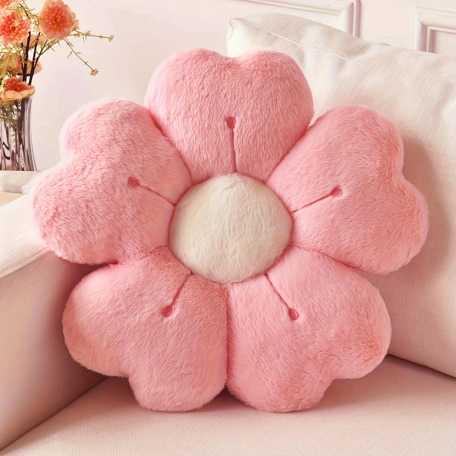 plush flower pillow