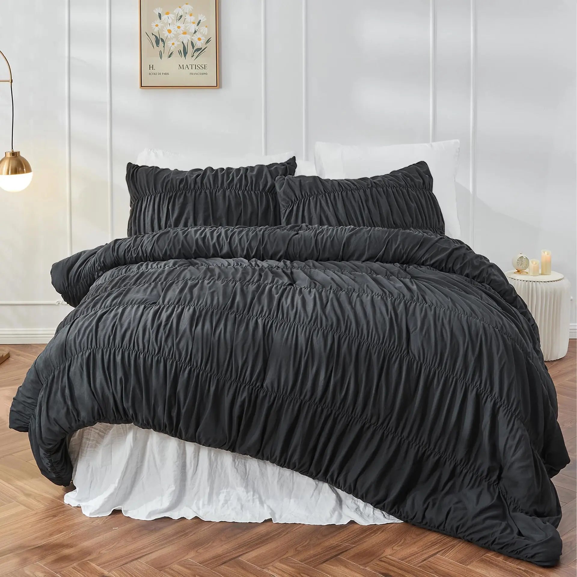 bohemian pleated duvet cover- 3 set