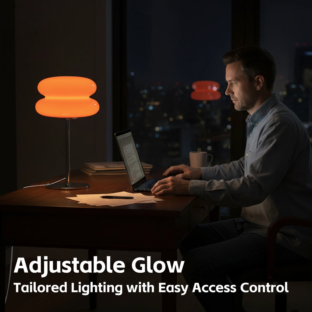 double ring glass table lamp