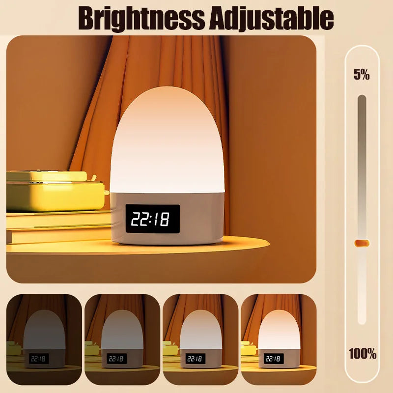 rechargeable wireless bedside lamp with time
