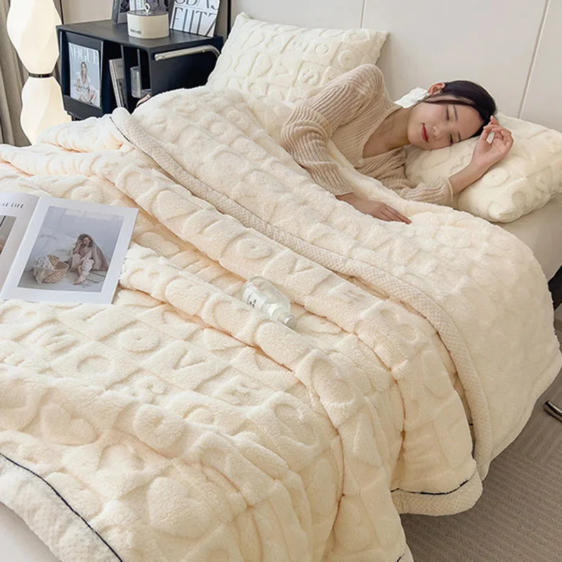 carved velvet plush blanket