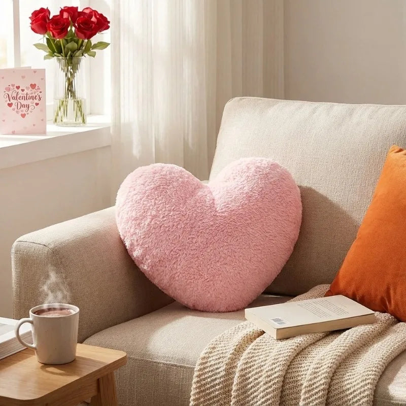 plush pink heart pillow