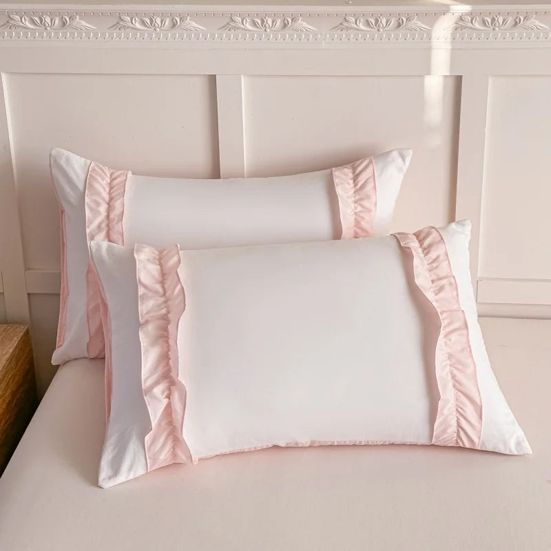 pink blue bowknot duvet set