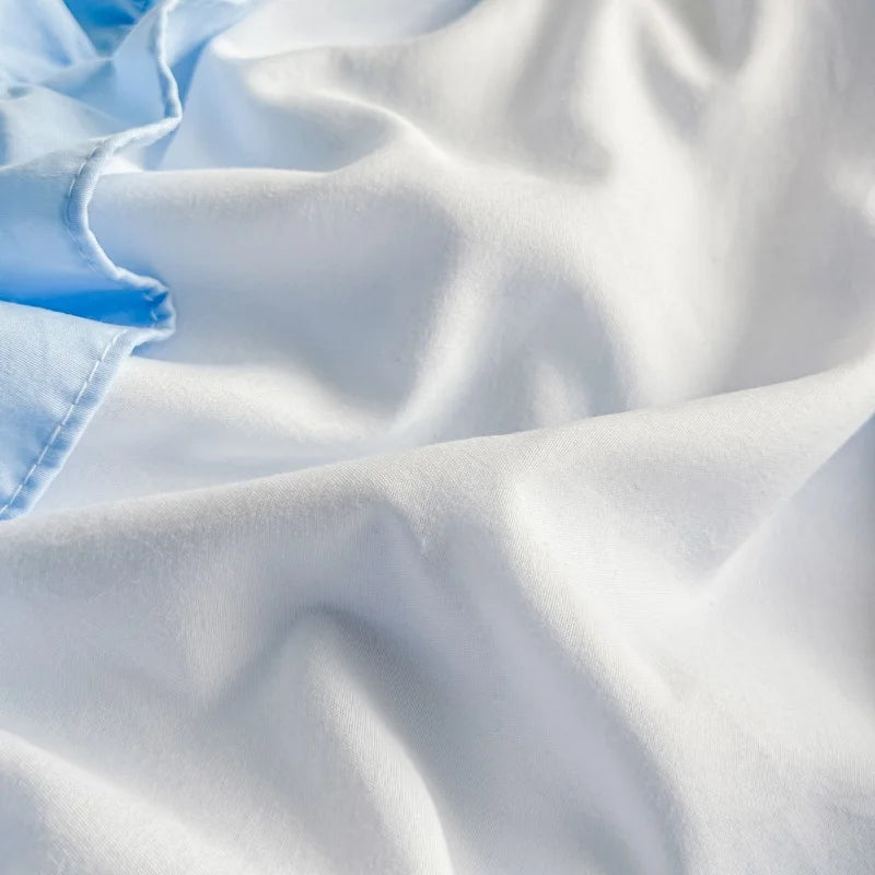 pink blue bowknot duvet set