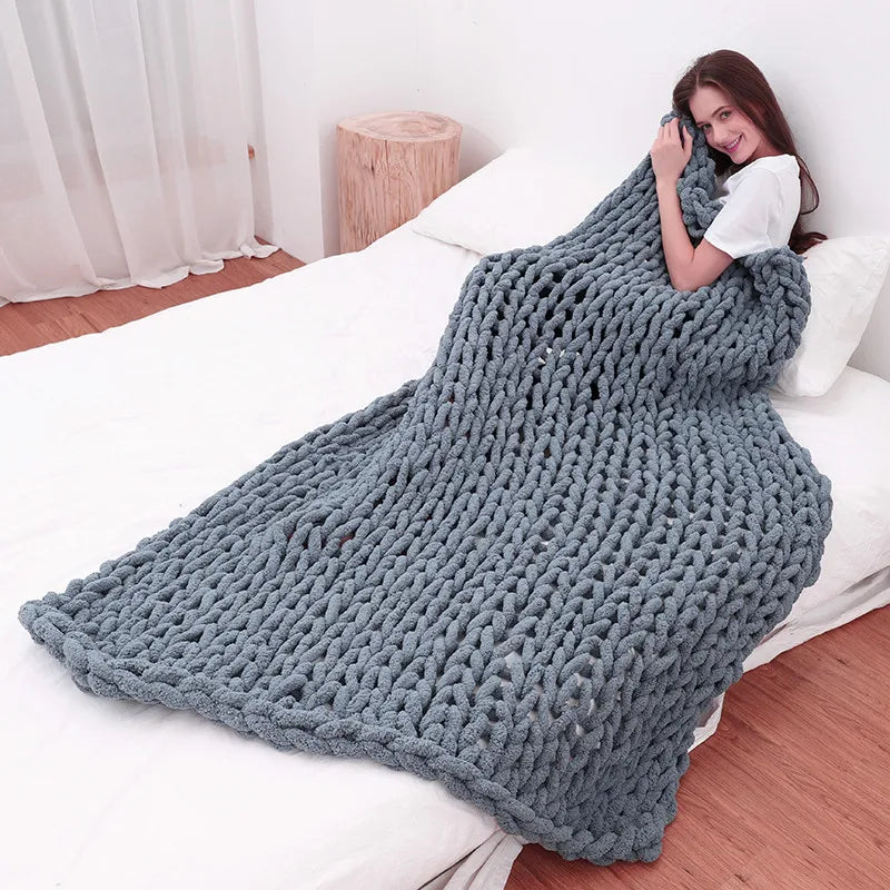 large stitch knit blanket