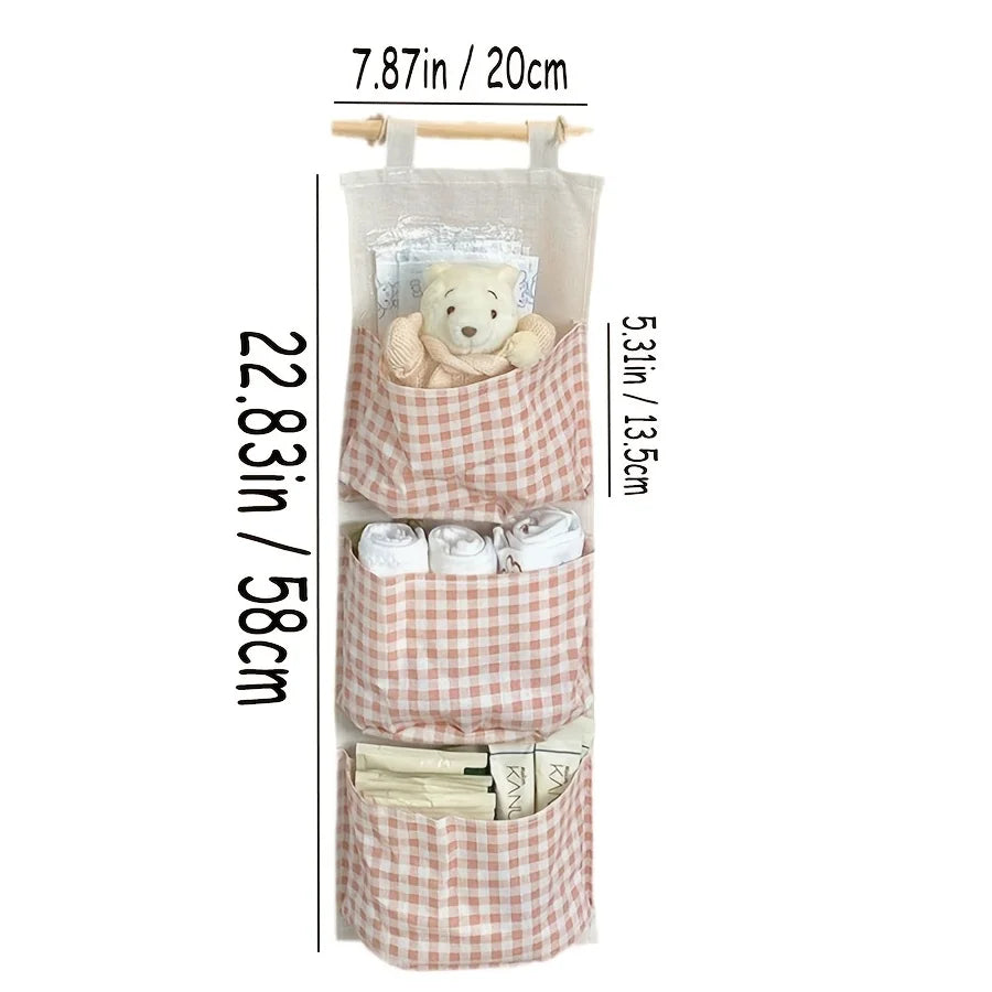 pink wall storage tote