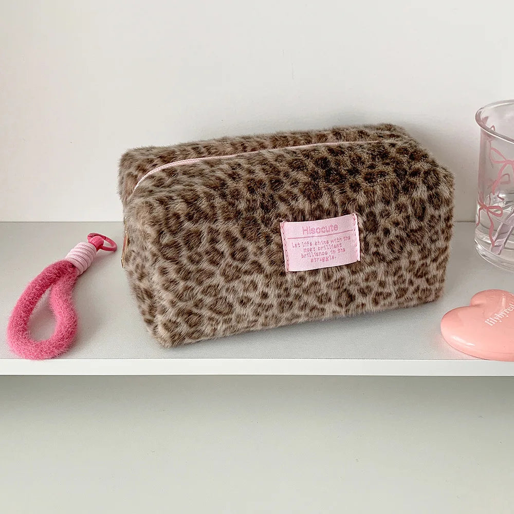 leopard print makeup bag