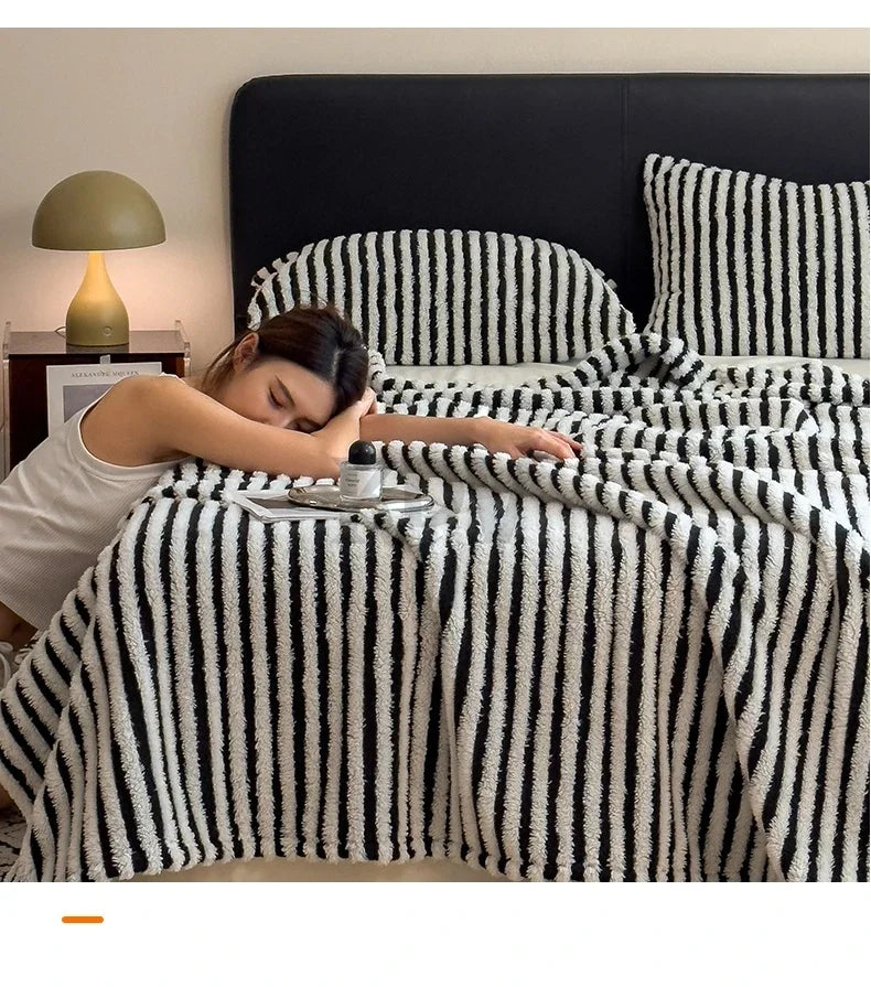 striped throw blanket