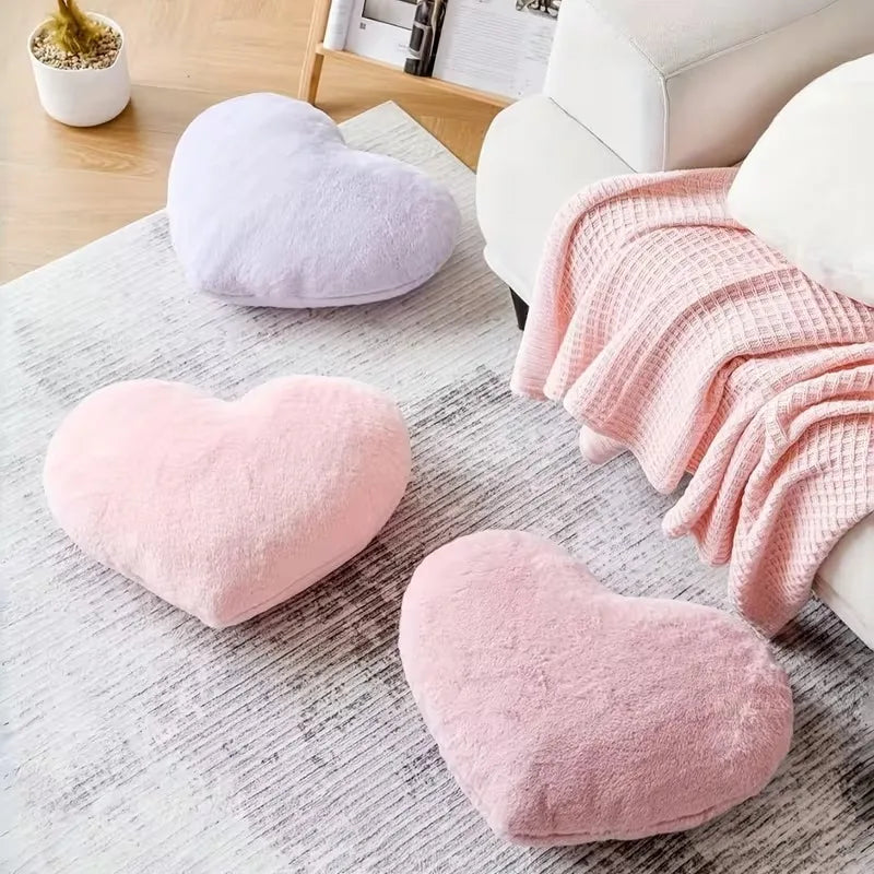 plush pink heart pillow