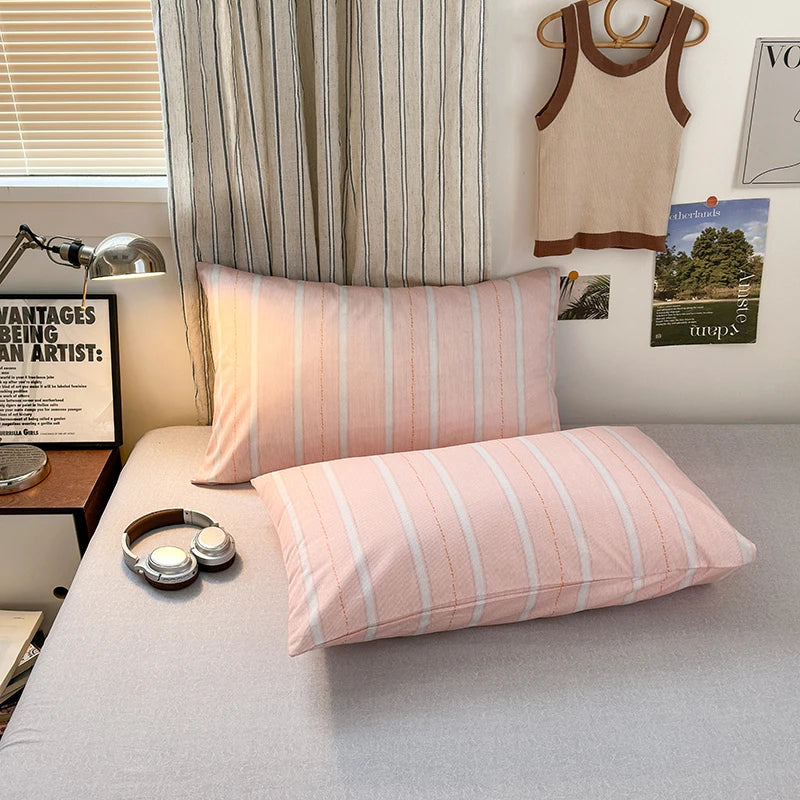 cotton stripe 3p duvet set