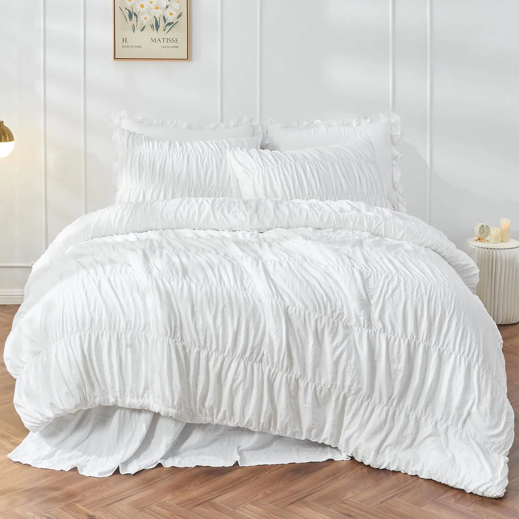 bohemian pleated duvet cover- 3 set