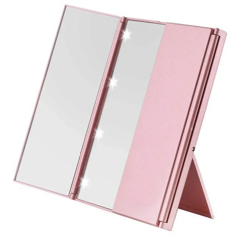 foldable LED mirror- three sided