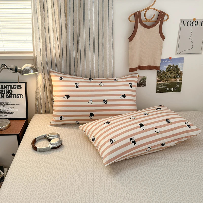 cotton stripe 3p duvet set