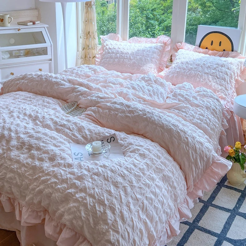 waffle lace duvet bedding