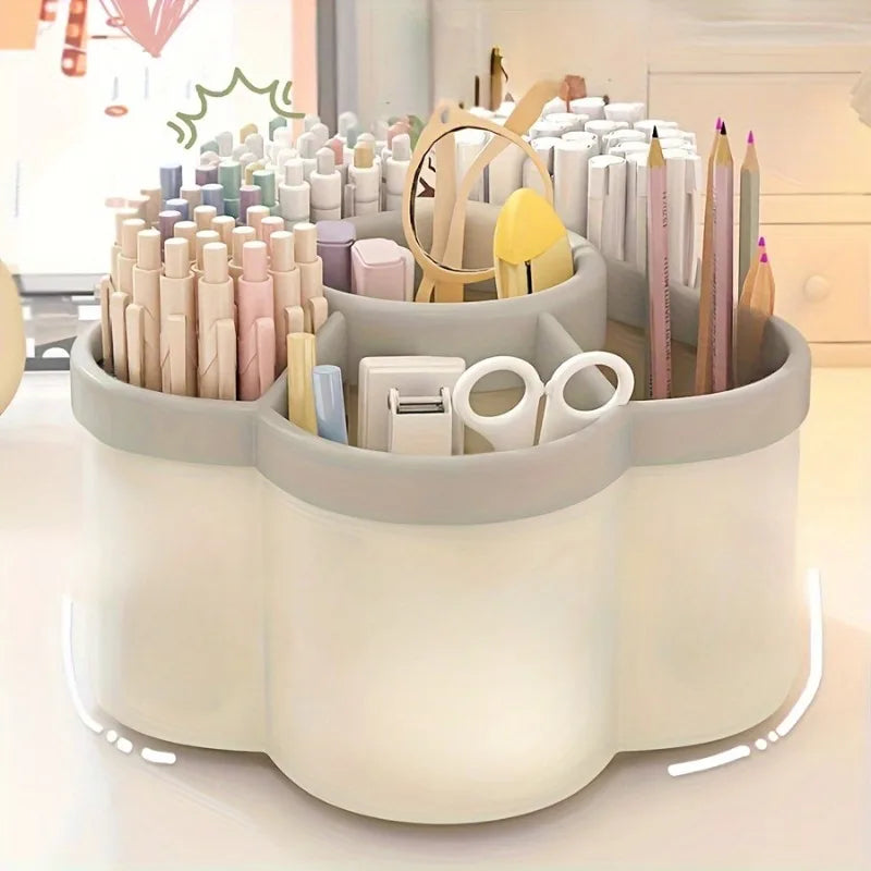 flower rotating desk organizer