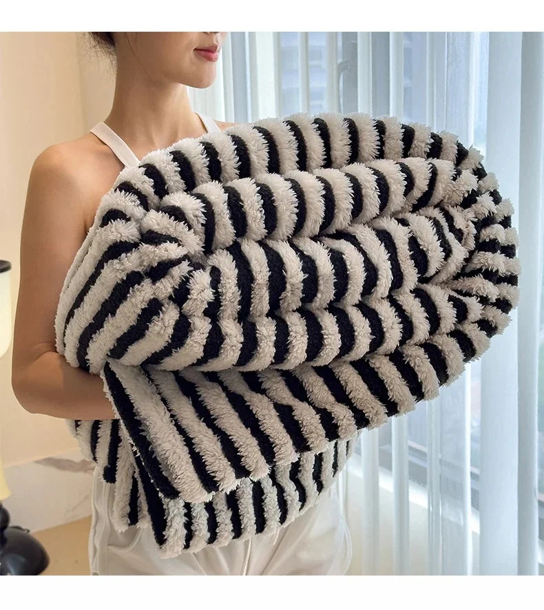 striped throw blanket