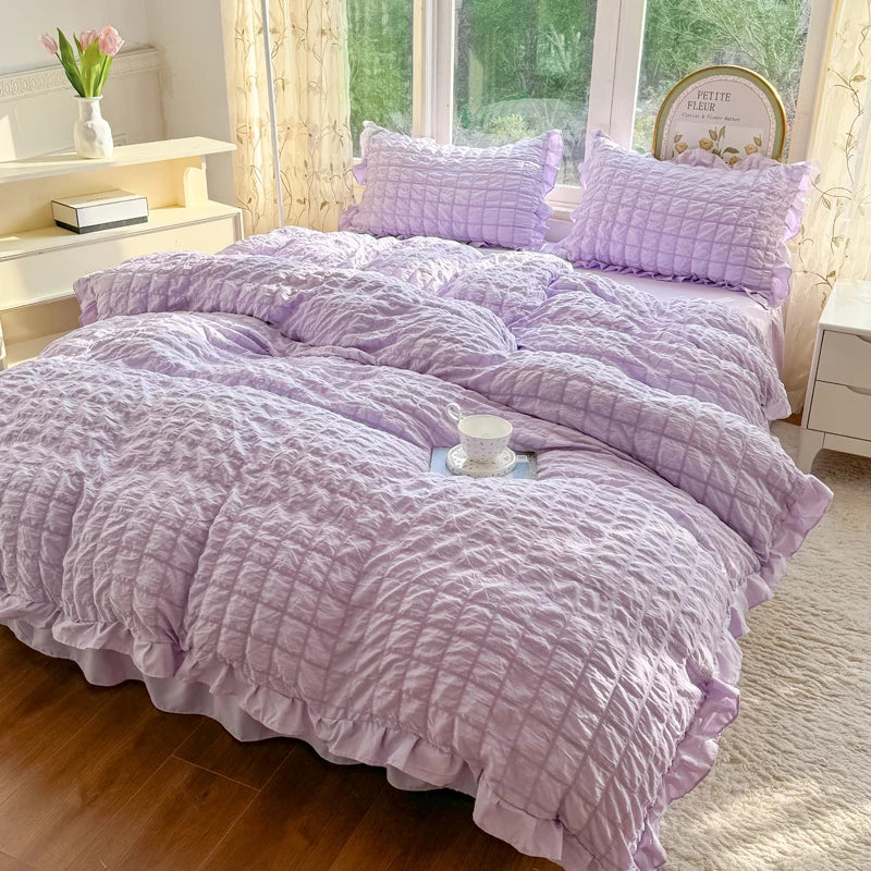 waffle lace duvet bedding