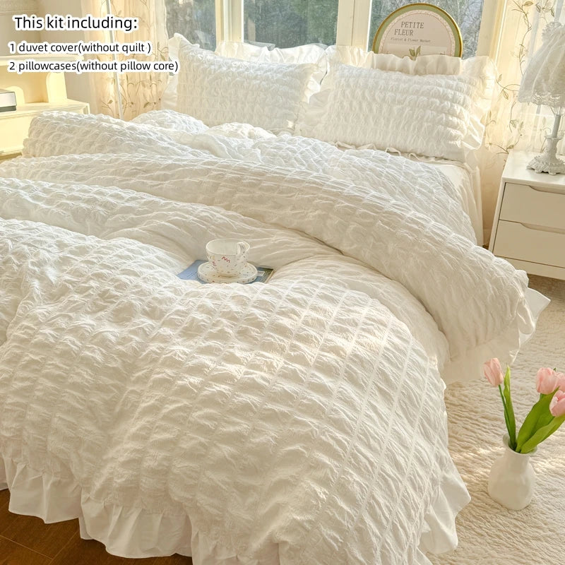 waffle lace duvet bedding