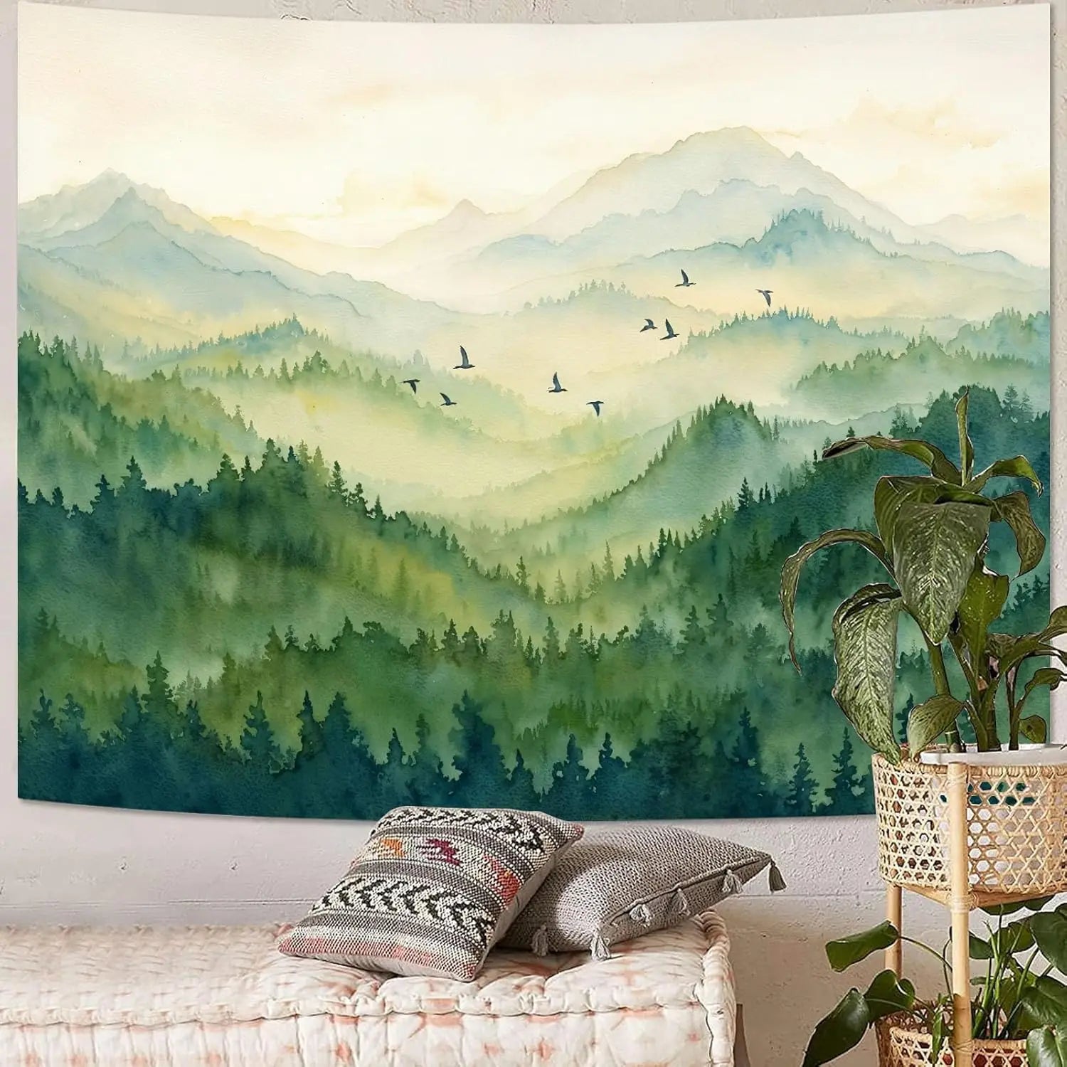 misty mountain tapestry