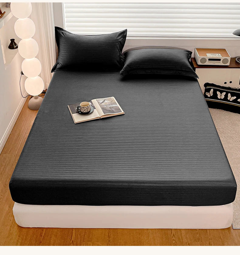 solid textured fitted sheet SET