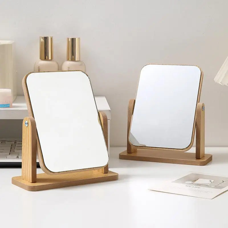 double rotating mirror - wood
