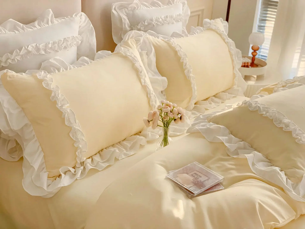 double lace ruffle duvet sets