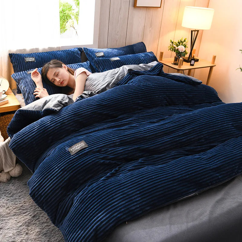 fuzzy corduroy duvet cover set