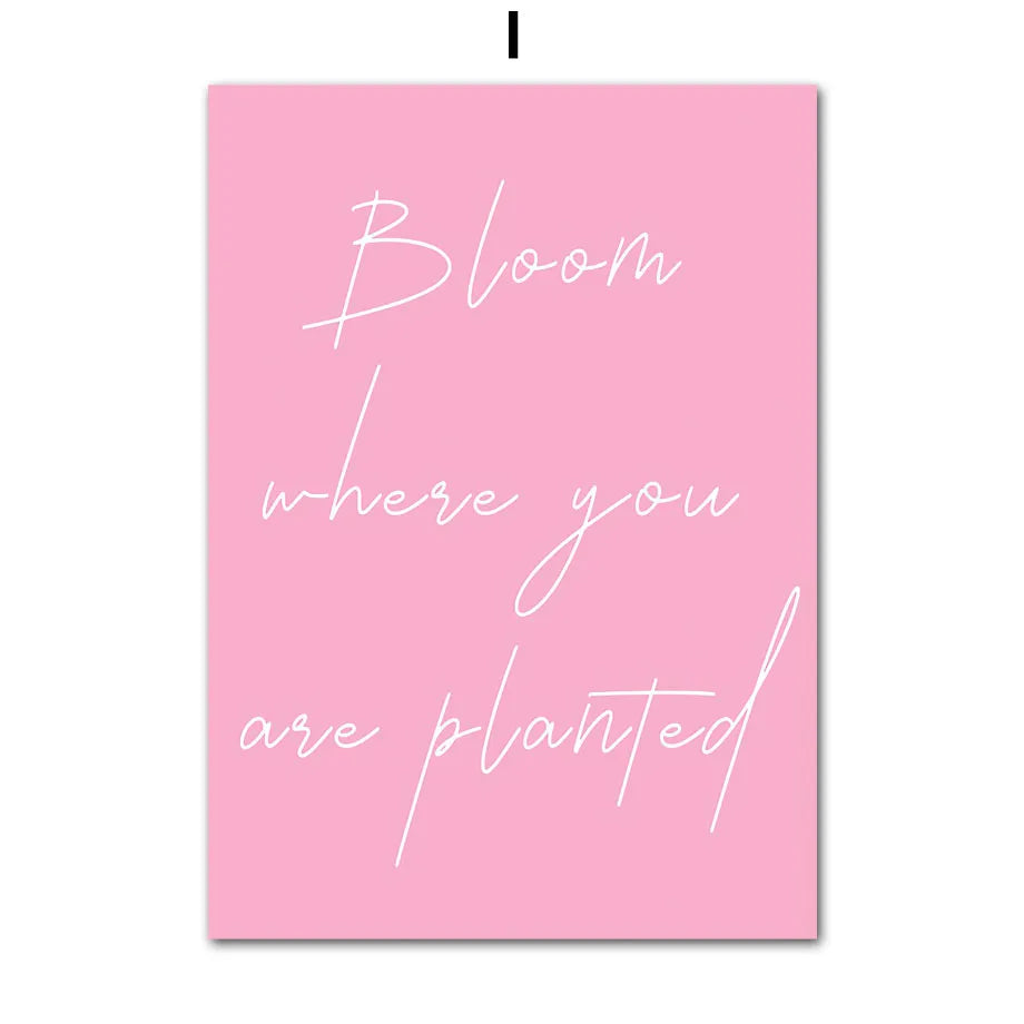 pink graphic print posters