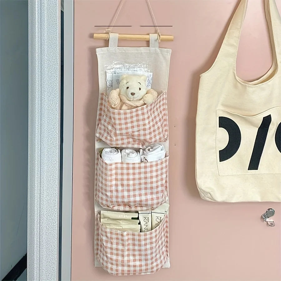 pink wall storage tote
