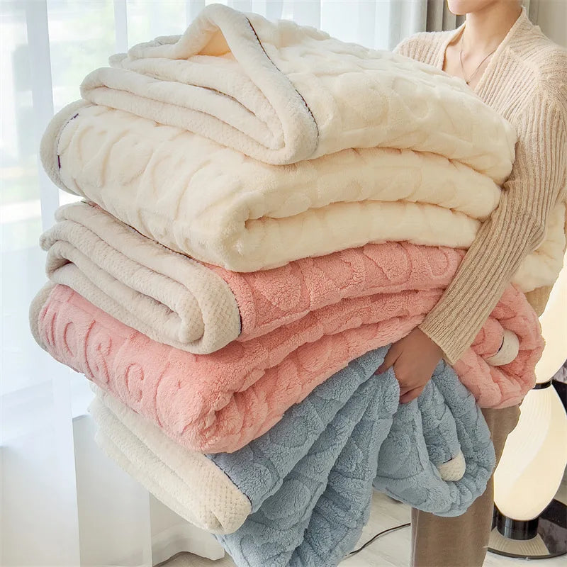carved velvet plush blanket
