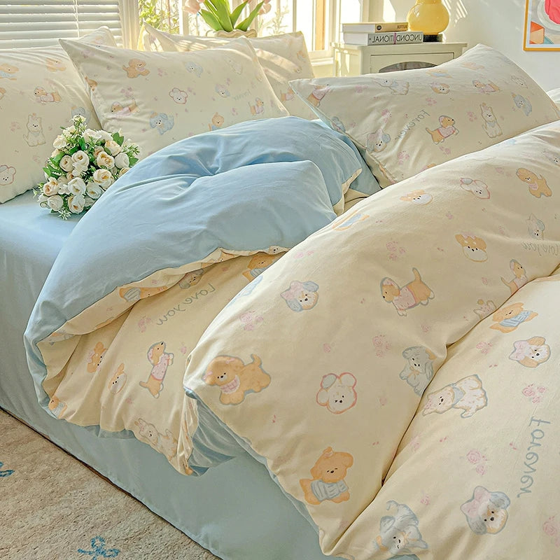 simple double sided pattern duvet cover