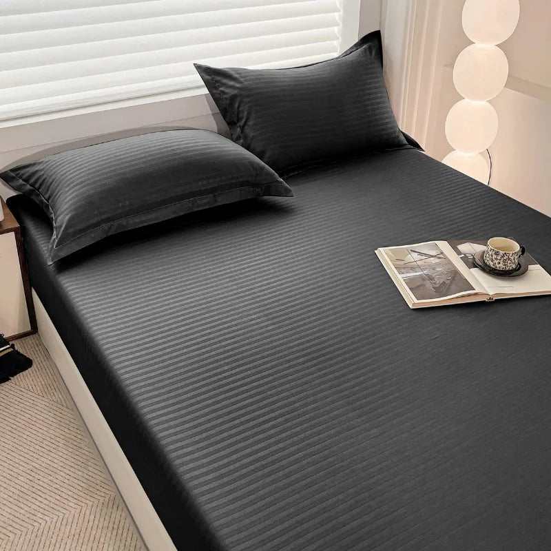 solid textured fitted sheet SET